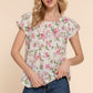 Short Tulip Slv Floral Print Woven Top