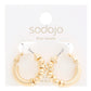 Sodajo Ball Bead Link Gold Dipped Hoop Earring