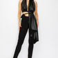 Faux Leather Top Pants Set