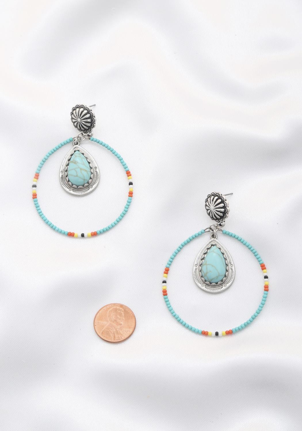 Rodeo western style stone earring