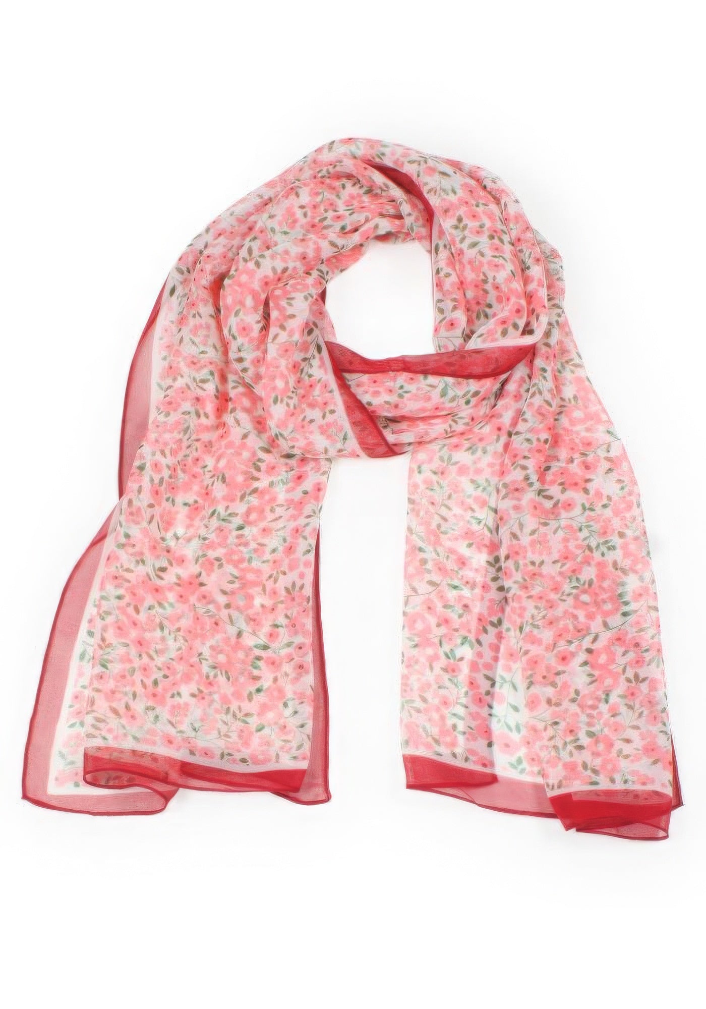 Flower Print Chiffon Scarf