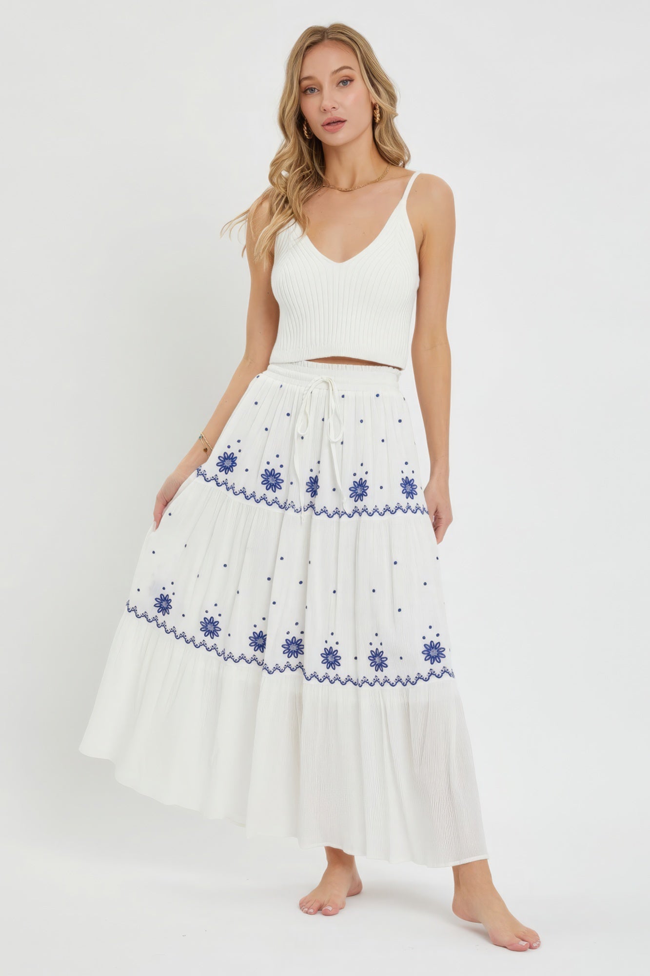 Embroidery Maxi Skirts