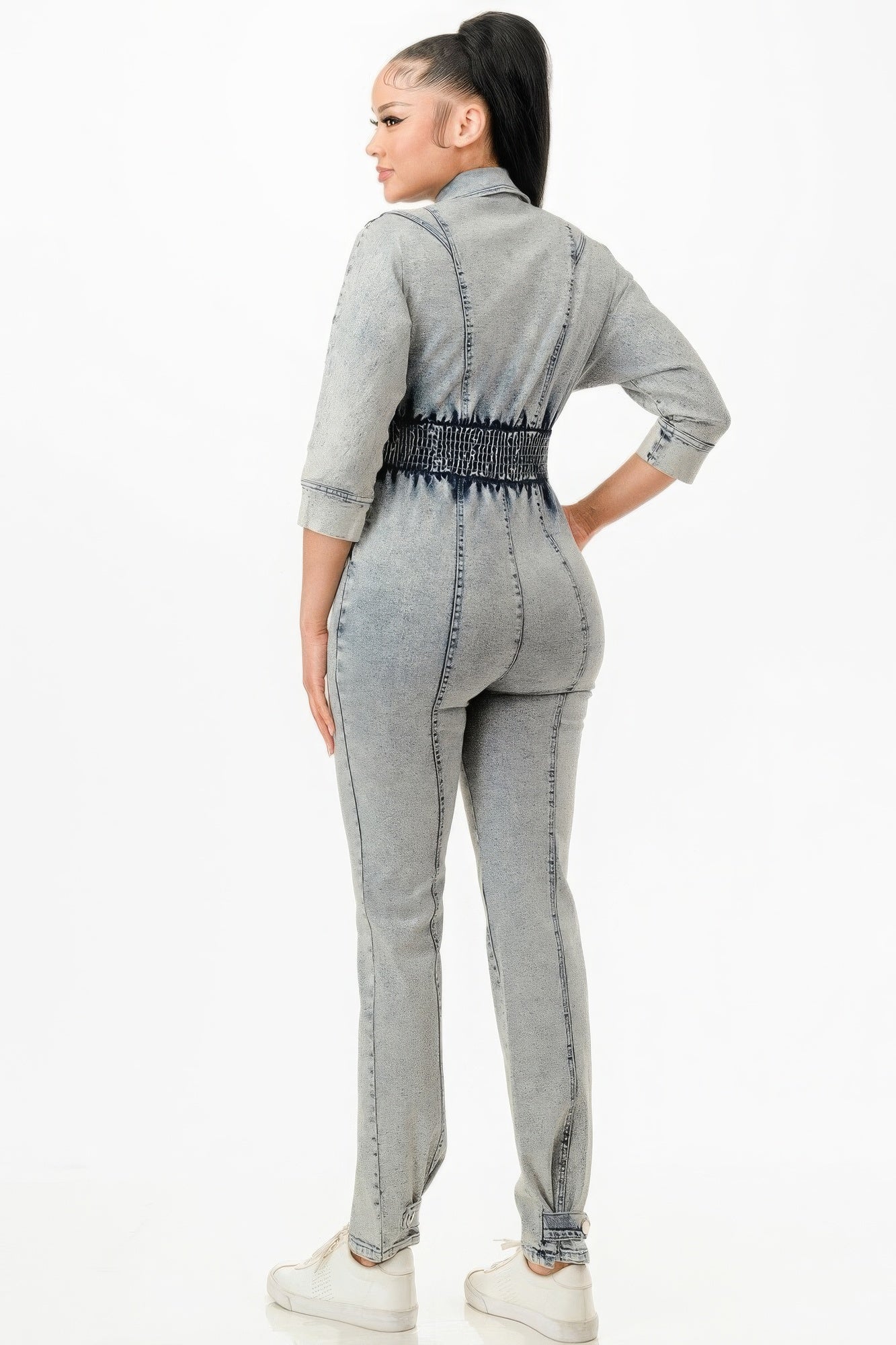 Washed Denim Jumpsuit